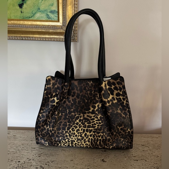 Cavalli Class Cinque Ruched Shopper Bag Leopard Print - Picture 8 of 13